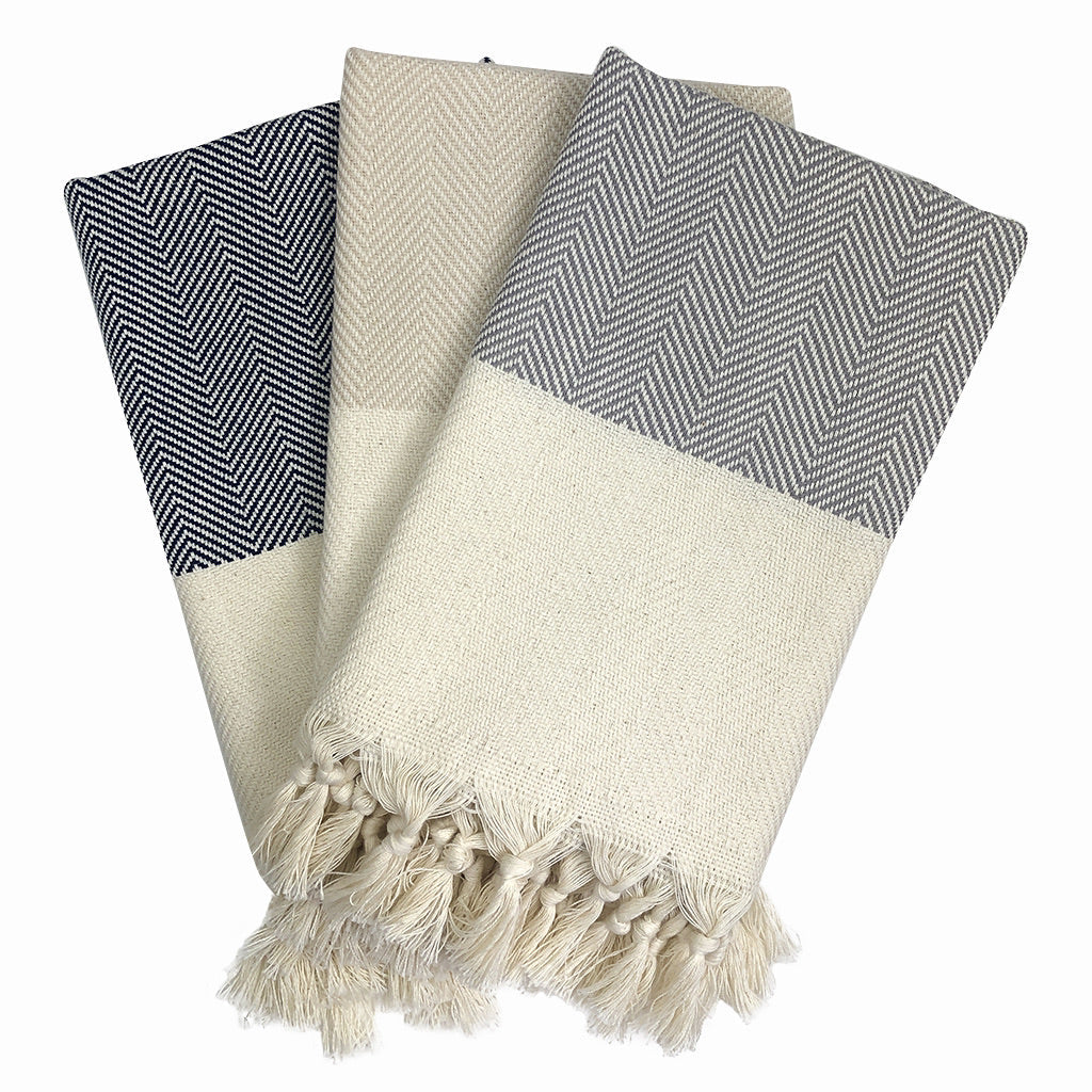 Herringbone Turkish Hand Towel from SLATE + SALT