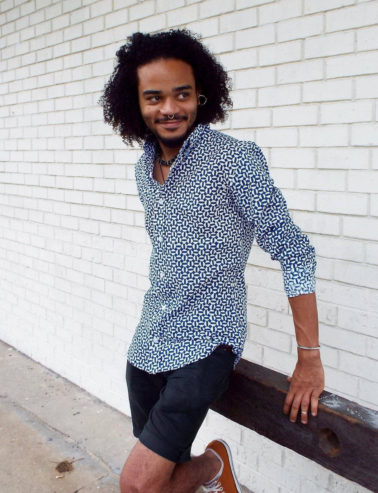 Hex Flex Organic Cotton Men's Button Down Shirt from Passion Lilie