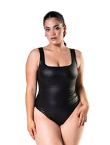 Leather Look Snatched Bodysuit from HeyShape