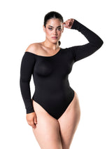 One Shoulder Long Sleeve Thong Bodysuit from HeyShape