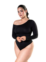 One Shoulder Long Sleeve Thong Bodysuit from HeyShape