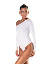 One Shoulder Long Sleeve Thong Bodysuit from HeyShape