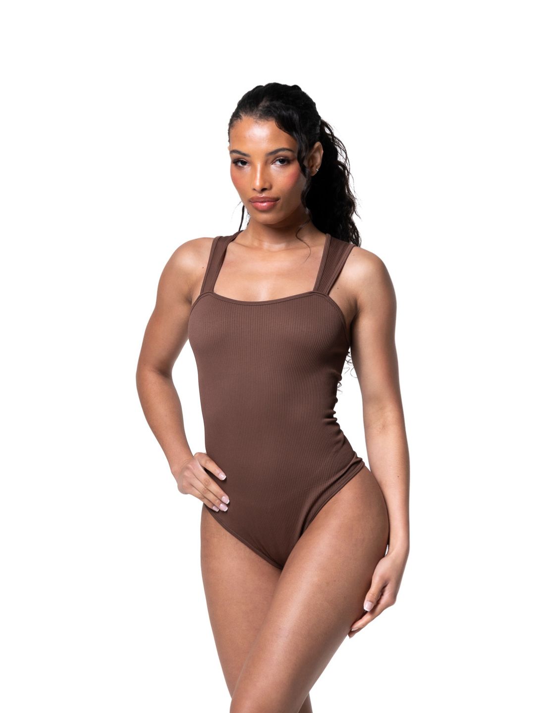 Ribbed Square Neck Shapewear Bodysuit from HeyShape