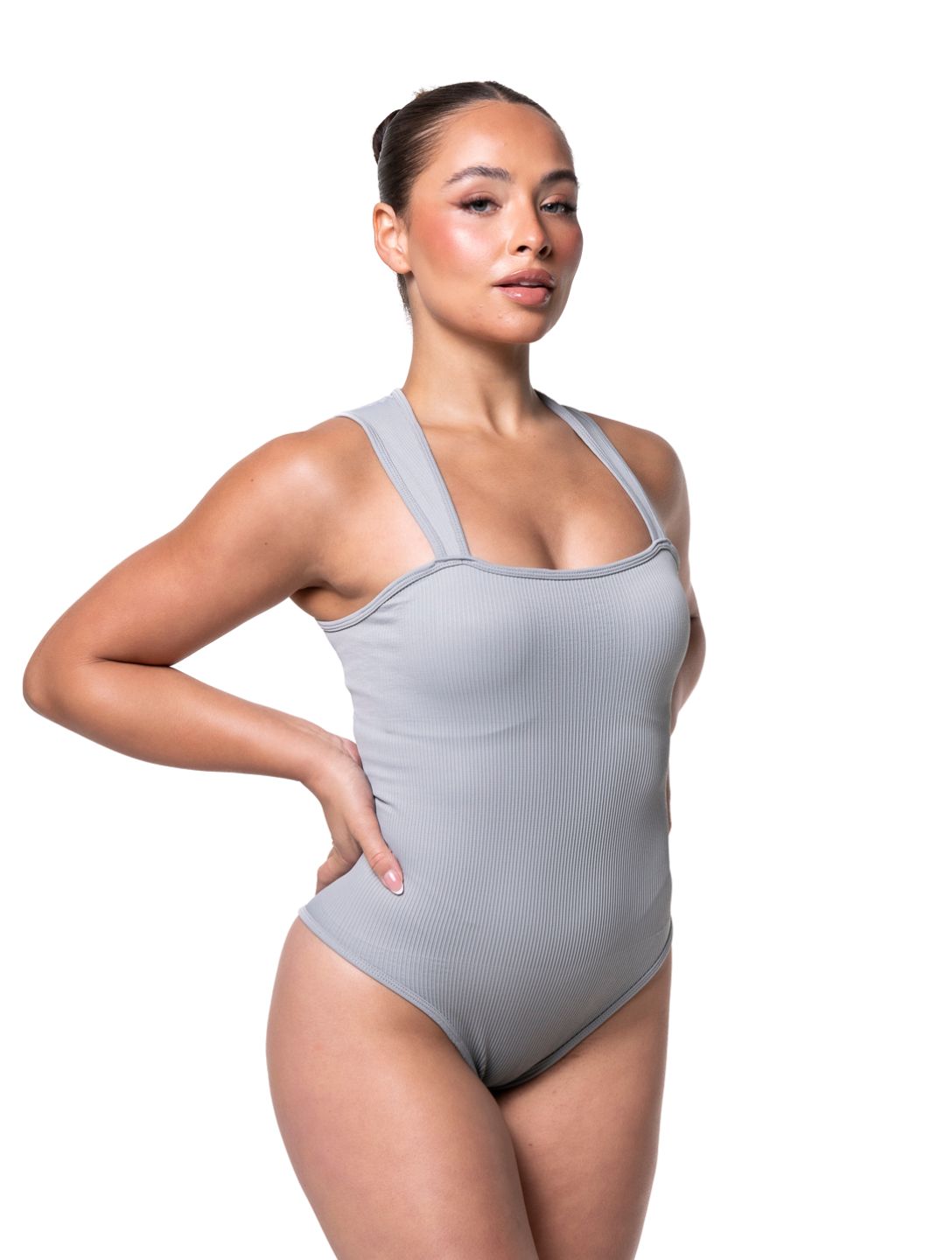 Ribbed Square Neck Shapewear Bodysuit from HeyShape