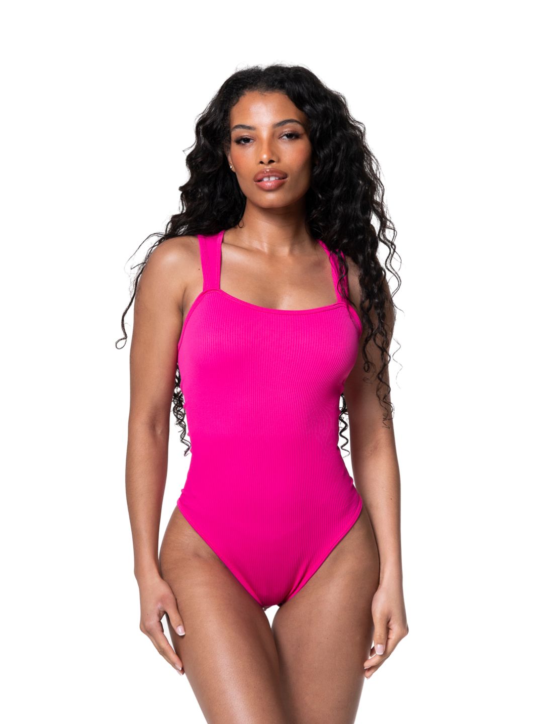 Ribbed Square Neck Shapewear Bodysuit from HeyShape