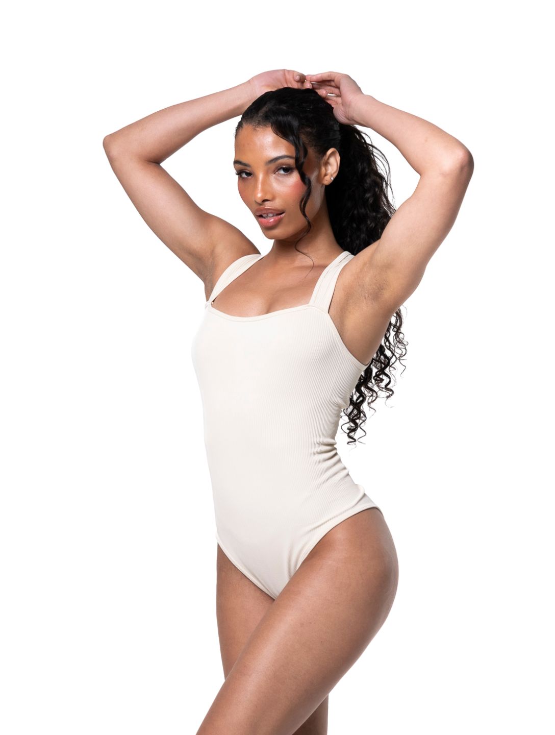 Ribbed Square Neck Shapewear Bodysuit from HeyShape