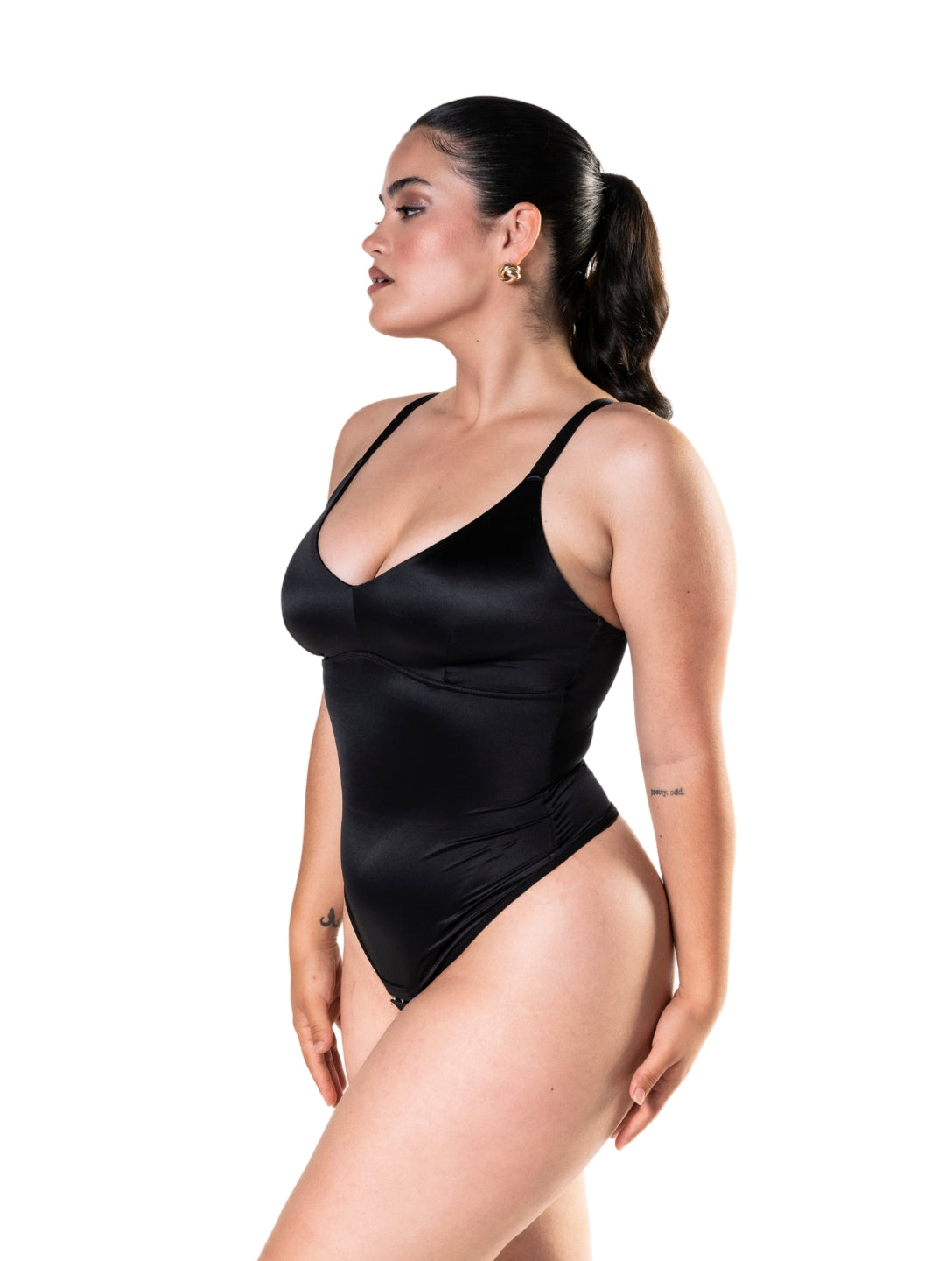 Satin Snatched Thong Bodysuit from HeyShape