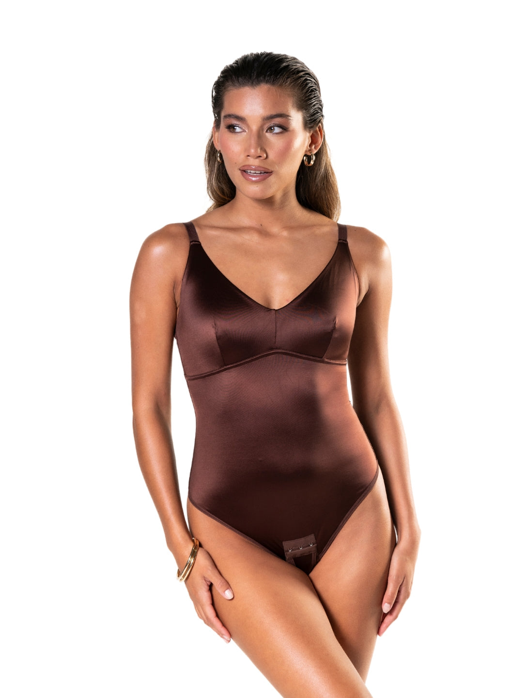 Satin Snatched Thong Bodysuit from HeyShape