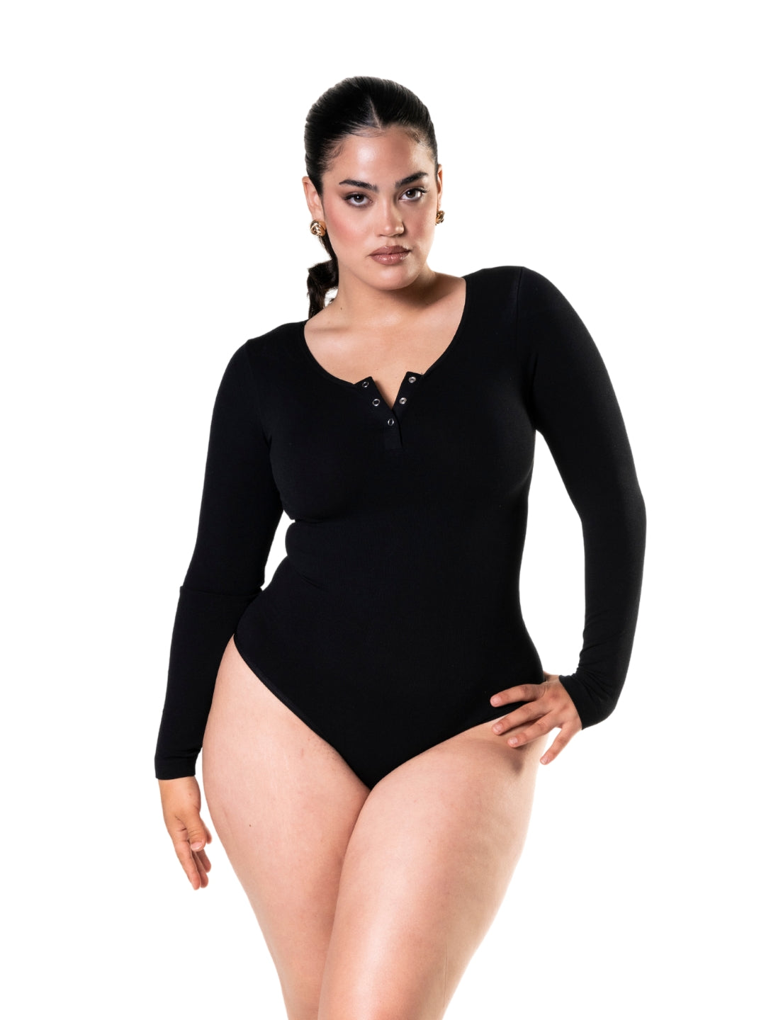 Seamless Long Sleeve Thong Bodysuit from HeyShape