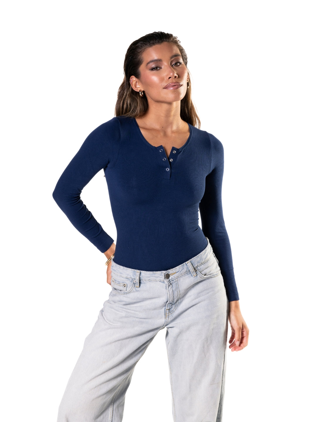 Seamless Long Sleeve Thong Bodysuit from HeyShape