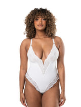 V-Neck Half Laced Bodysuit from HeyShape