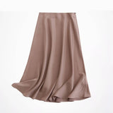 High-rise A-line Satin Skirt from Kawaii Stop