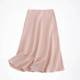 High-rise A-line Satin Skirt from Kawaii Stop