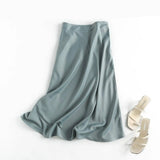 High-rise A-line Satin Skirt from Kawaii Stop