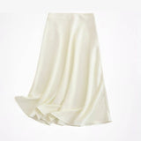 High-rise A-line Satin Skirt from Kawaii Stop