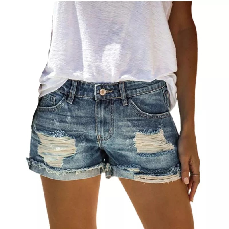 Korean Style High Waist Jean Shorts From Kawaii Stop