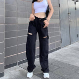 Street Fashion Casual High Waist Jeans From Kawaii Stop