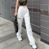 Street Fashion Casual High Waist Jeans From Kawaii Stop