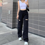 Street Fashion Casual High Waist Jeans From Kawaii Stop