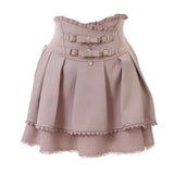 High Waist Lolita Mini Skirt – Sweet Lace & Bow Details from Kawaii Stop
