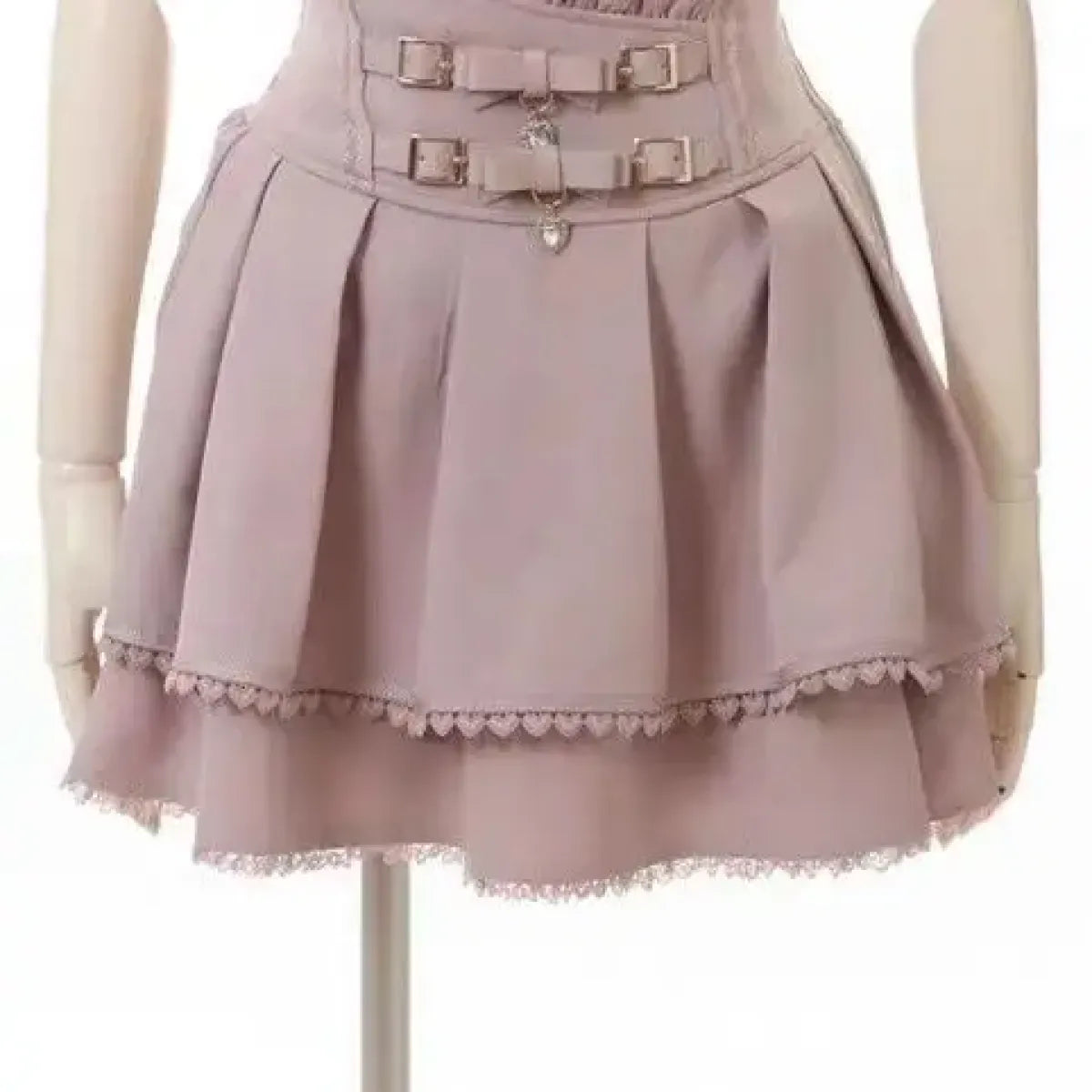High Waist Lolita Mini Skirt – Sweet Lace & Bow Details from Kawaii Stop