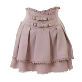 High Waist Lolita Mini Skirt – Sweet Lace & Bow Details from Kawaii Stop
