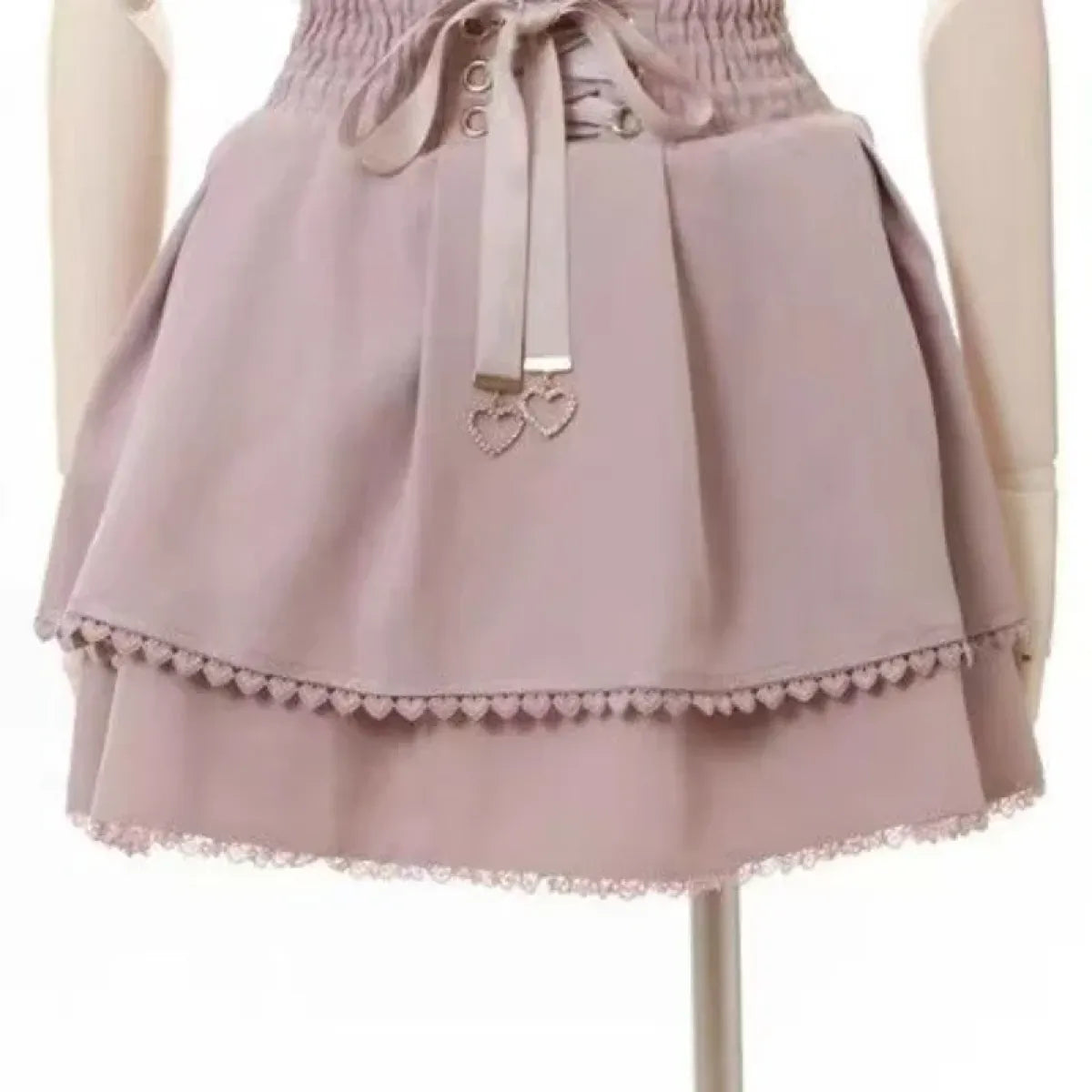 High Waist Lolita Mini Skirt – Sweet Lace & Bow Details from Kawaii Stop
