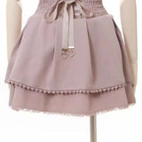 High Waist Lolita Mini Skirt – Sweet Lace & Bow Details from Kawaii Stop