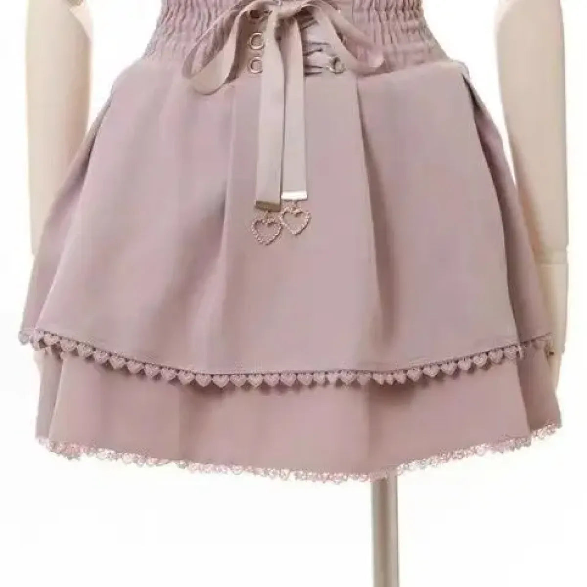 High Waist Lolita Mini Skirt – Sweet Lace & Bow Details from Kawaii Stop