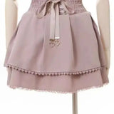High Waist Lolita Mini Skirt – Sweet Lace & Bow Details from Kawaii Stop