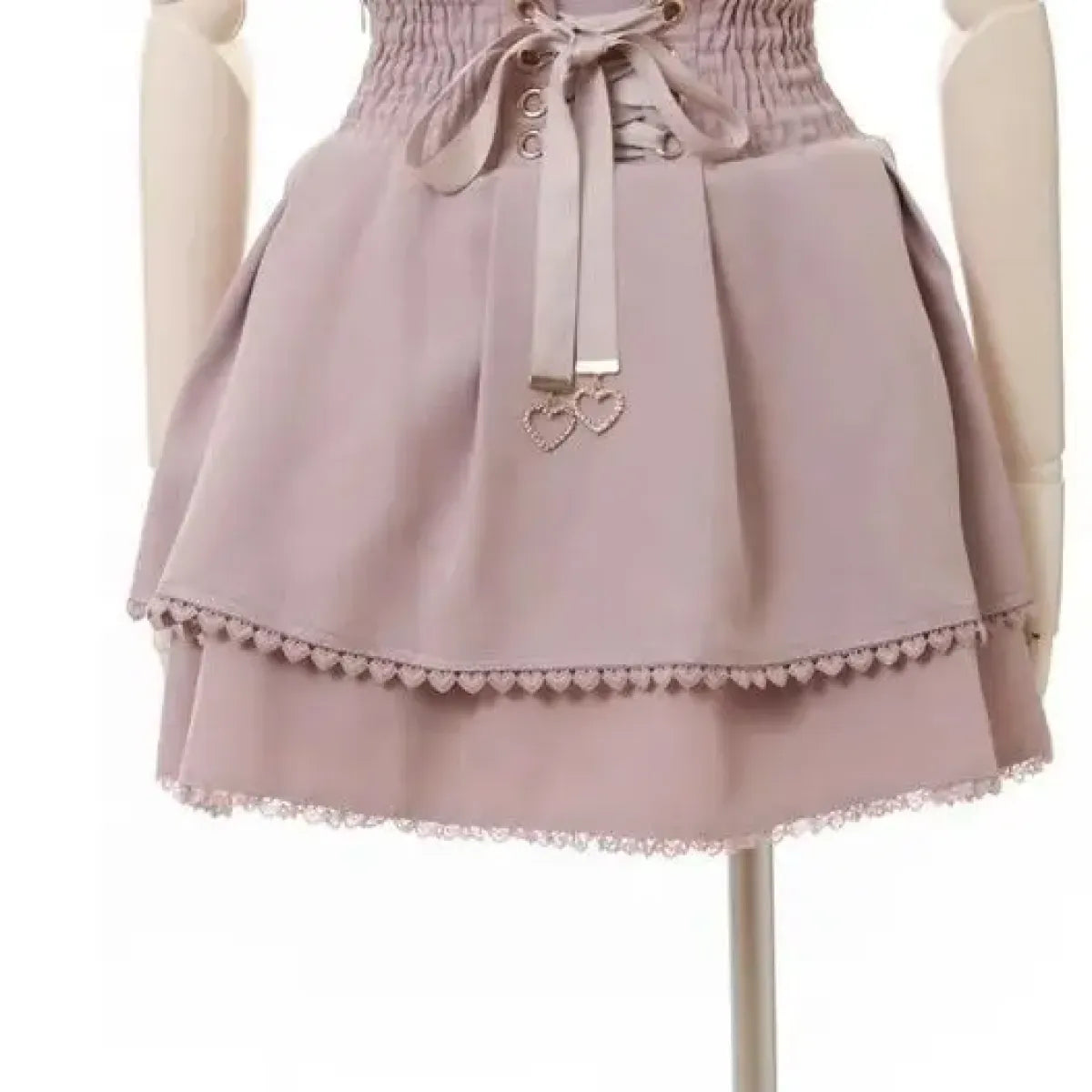 High Waist Lolita Mini Skirt – Sweet Lace & Bow Details from Kawaii Stop