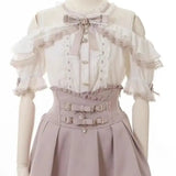 High Waist Lolita Mini Skirt – Sweet Lace & Bow Details from Kawaii Stop