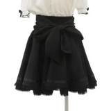 High Waist Lolita Skirt – Lace Trim & Bow Detail from Kawaii Stop