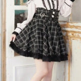 High Waist Lolita Skirt – Lace Trim & Bow Detail from Kawaii Stop