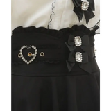 High Waist Lolita Skirt – Lace Trim & Bow Detail from Kawaii Stop