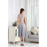 High Waist Pleated Length Elastic Skirt from Kawaii Stop