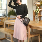 High Waist Pleated Length Elastic Skirt from Kawaii Stop