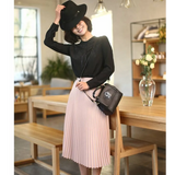 High Waist Pleated Length Elastic Skirt from Kawaii Stop