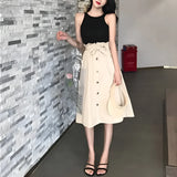 Elegant High Waist Pleated Skirts from Kawaii Stop