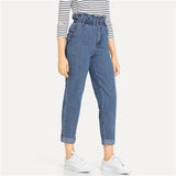 Women's High Waist Rolled Jeans From Kawaii Stop