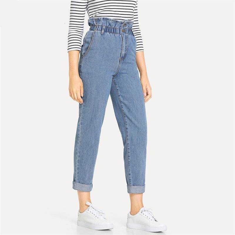 Women's High Waist Rolled Jeans From Kawaii Stop