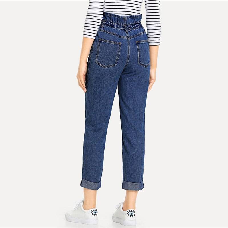 Women's High Waist Rolled Jeans From Kawaii Stop