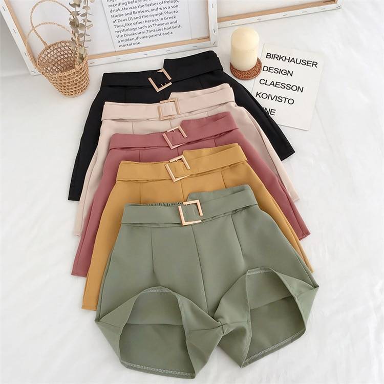 Solid High Waist Shorts From Kawaii Stop