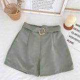 Solid High Waist Shorts From Kawaii Stop