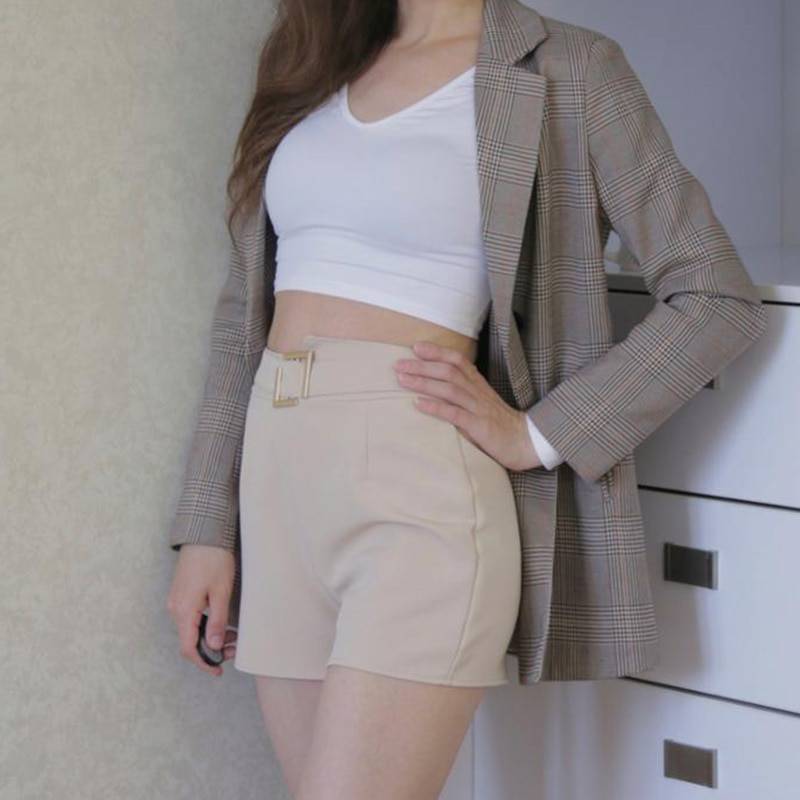 Solid High Waist Shorts From Kawaii Stop