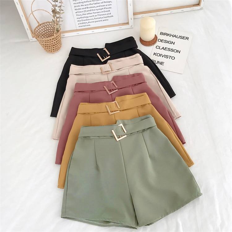 Solid High Waist Shorts From Kawaii Stop