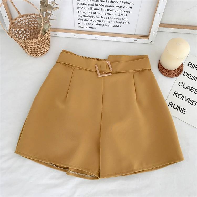 Solid High Waist Shorts From Kawaii Stop