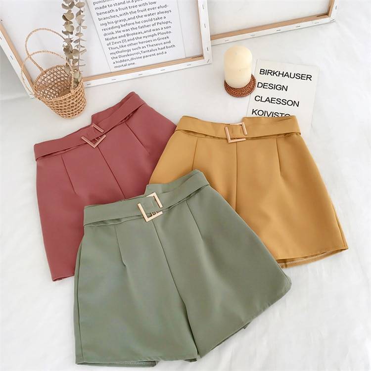 Solid High Waist Shorts From Kawaii Stop