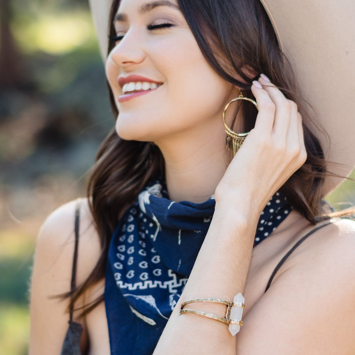 Crystal Cuff Bracelet | Gold from Hiouchi Jewels