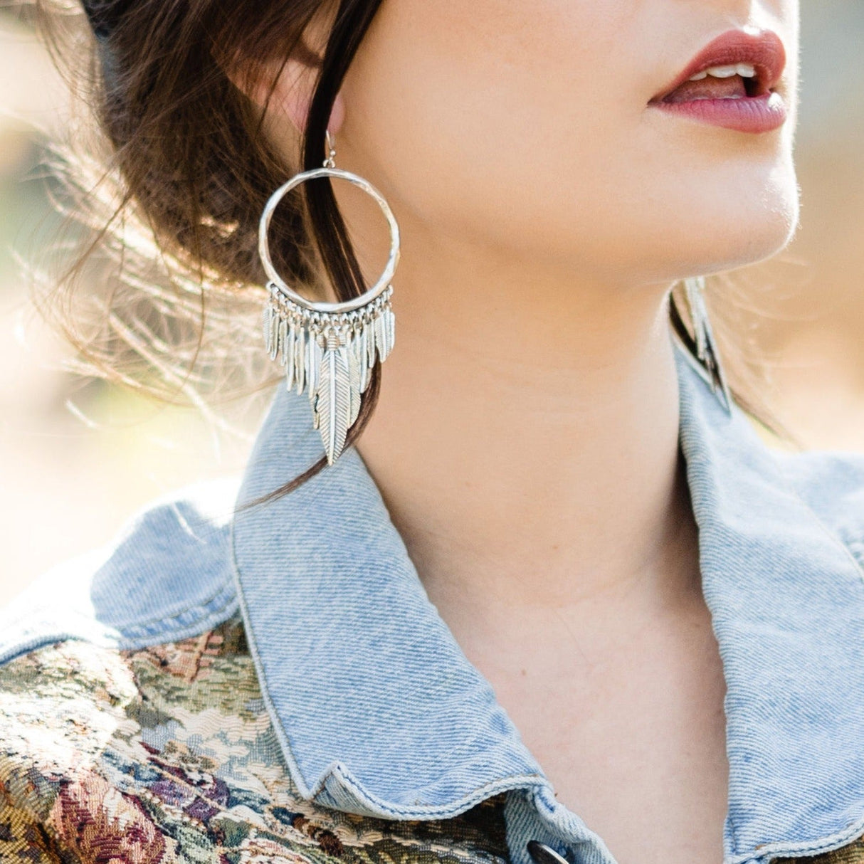 Birds Of A Feather Hoop Earrings | Silver from Hiouchi Jewels